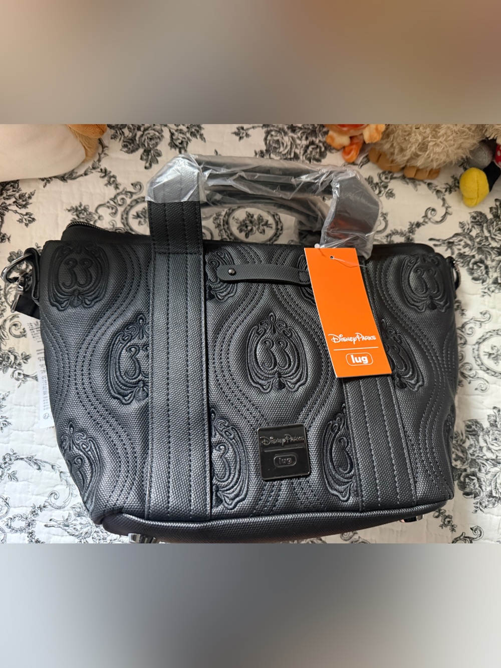 Club 33 - RARE - Disney Black Embossed Crossbody Bag by Lugg - Brand New w/tags